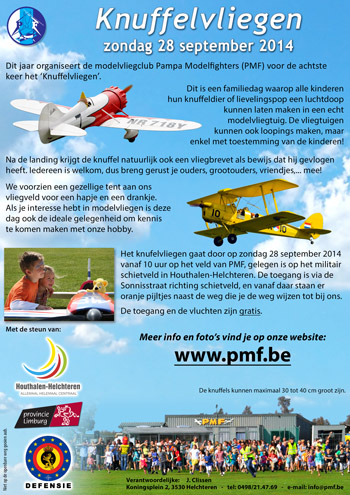 Flyer van het knuffelvliegen, klik om te vergroten.