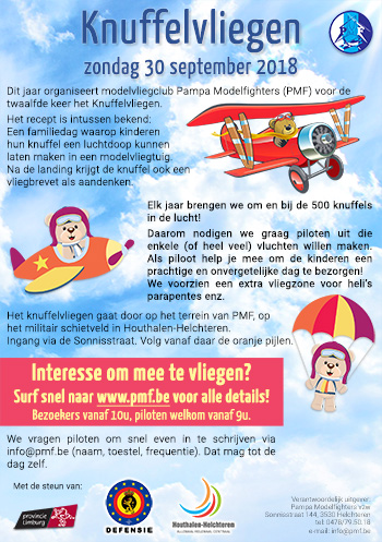 Flyer van het knuffelvliegen, klik om te vergroten.