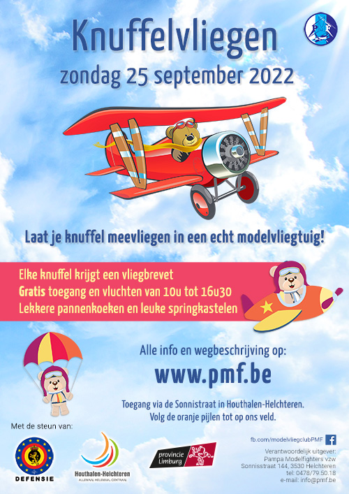 Flyer van het knuffelvliegen, klik om te vergroten.