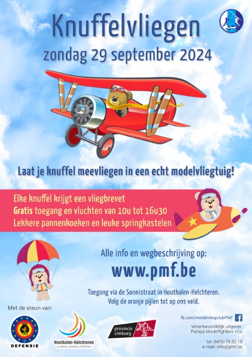 Flyer van het knuffelvliegen, klik om te vergroten.