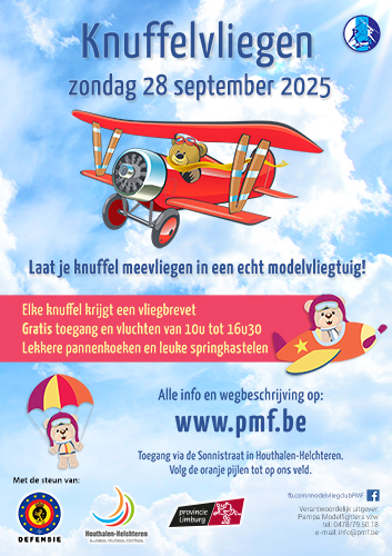 Flyer van het knuffelvliegen, klik om te vergroten.